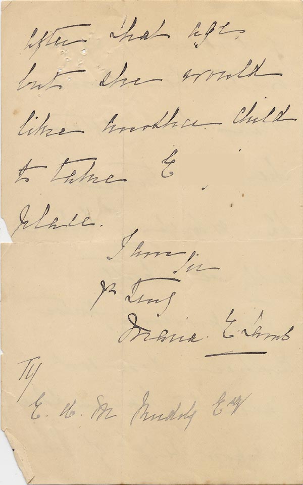 Large size image of Case 1294 18. Letter from Miss Lamb, Guildford Home to Revd Edward Rudolf  15 March 1898
 page 3