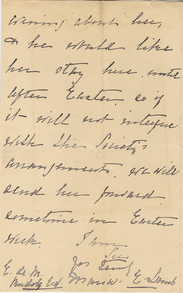 Large size image of Case 1294 19. Letter from Miss Lamb, Guildford Home to Revd Edward Rudolf  23 March 1898
 page 2