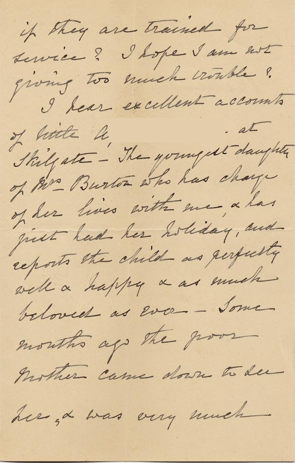 Large size image of Case 1294 23. Letter from Mrs Bere to Revd Edward Rudolf  29 April 1898
 page 3