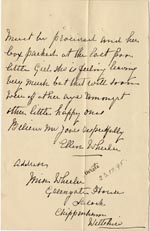 Image of Case 1294 5. Letter from Miss Wheeler to Revd Edward Rudolf  4 November 1895 
 page 2
