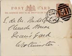 Image of Case 1294 13. Postcard from Revd Salton to Revd Edward Rudolf  24 December 1895
 page 1