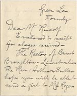 Image of Case 1294 32. Letter from Mr Hunt to Revd Edward Rudolf  nd
 page 1