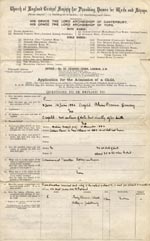 Image of Case 1399 1. Application to the Waifs and Strays' Society 18 May 1888
 page 1