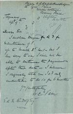 Image of Case 1399 8. Letter to Revd Edward Rudolf from W.C. Pan c. 9 January 1889
 page 1