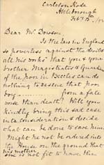 Image of Case 2258 10. Letter from Miss Fell 13 February 1893
 page 1