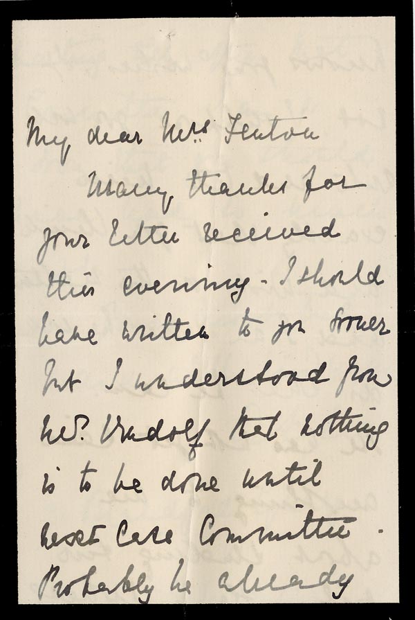 Large size image of Case 2716 8. Letter to Mrs Fenton 17 February 1891
 page 1
