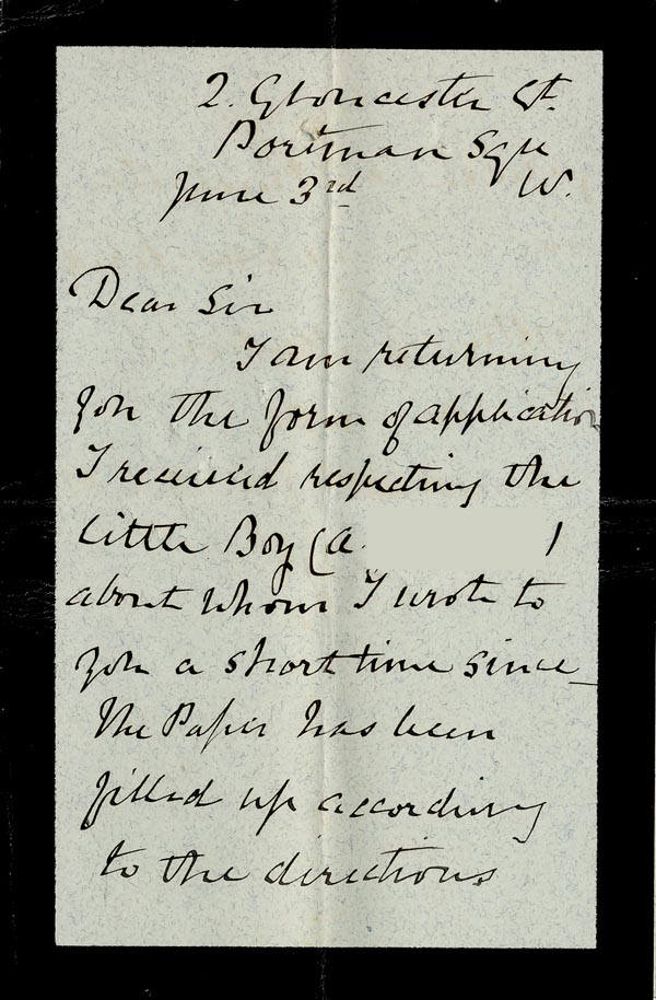 Large size image of Case 2835 3. Letter from Lady Gale 3 June 1891
 page 1