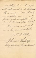 Image of Case 3271 40. Letter from Fisherton House Asylum, Salisbury to Edward Rudolf  16 April 1911
 page 2