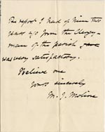 Image of Case 3303 2. Letter from M. J. Moline 2 November 1892
 page 2