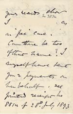 Image of Case 3574 13. Letter to Revd Edward Rudolf 16 October 1896
 page 2