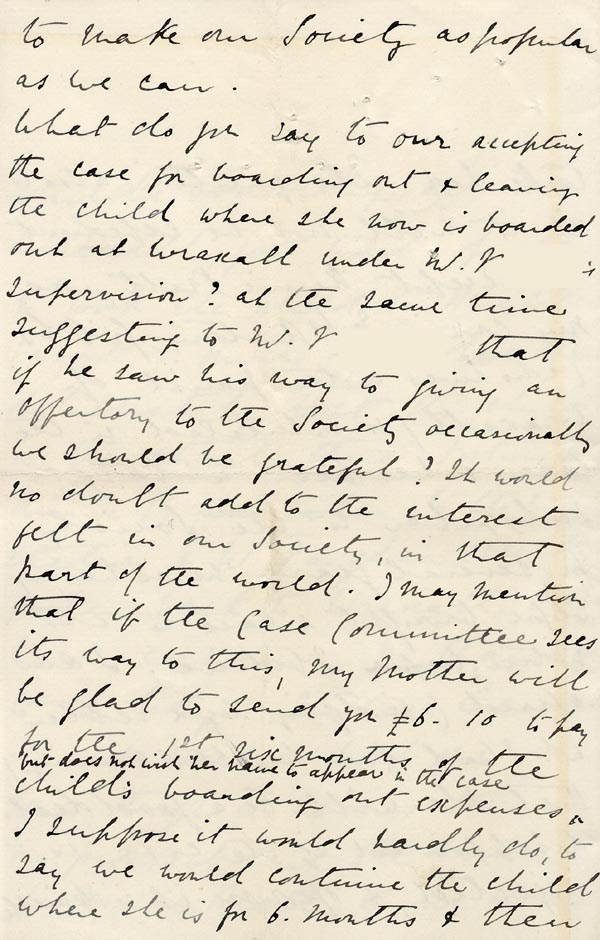 Large size image of Case 3583 2. Letter from Miss Gibbs, St. Dunstans 10 March 1893
 page 4