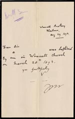 Image of Case 3583 5. Letter from Henry Vaughan to Edward Rudolf  29 August 1893
 page 1