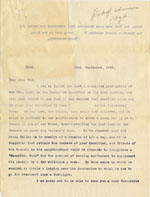 Image of Case 3622 7. Letter to Miss Cox 22 September 1909
 page 1