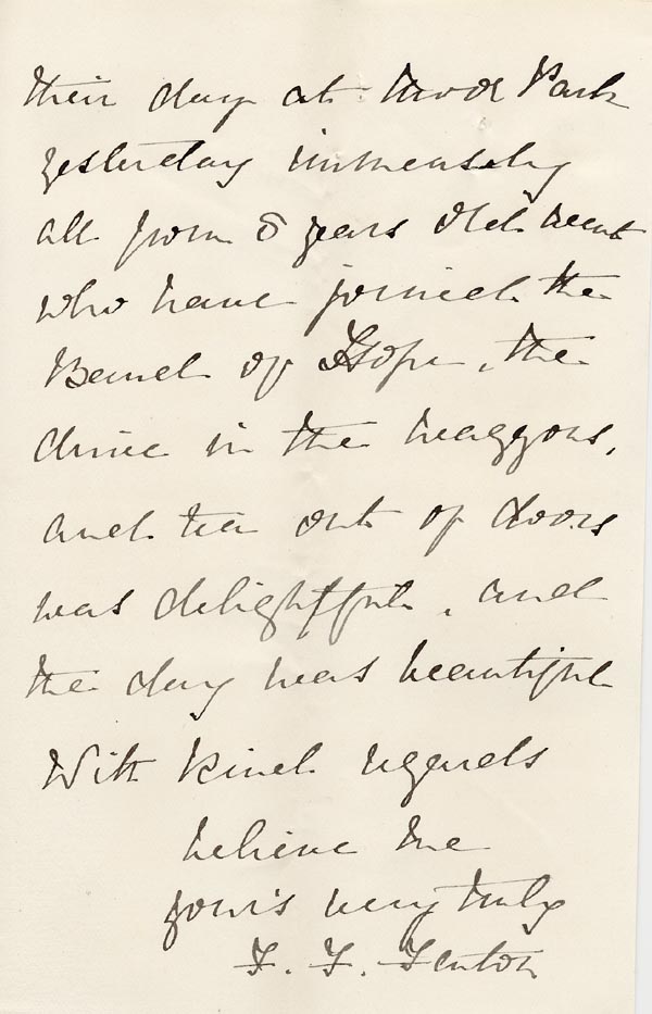 Large size image of Case 3737 5. Letter from Mrs Fenton The Grange, Hillingdon 8 June 1893
 page 3