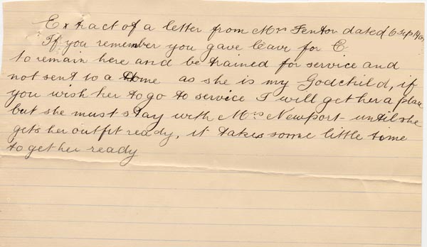 Large size image of Case 3737 7. Extract of letter from Mrs Fenton  6 September 1900
 page 1