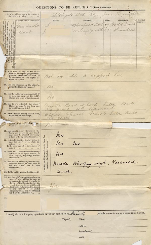 Image of Case 3821 1. Application to Waifs and Strays' Society  1 June 1893
 page 2