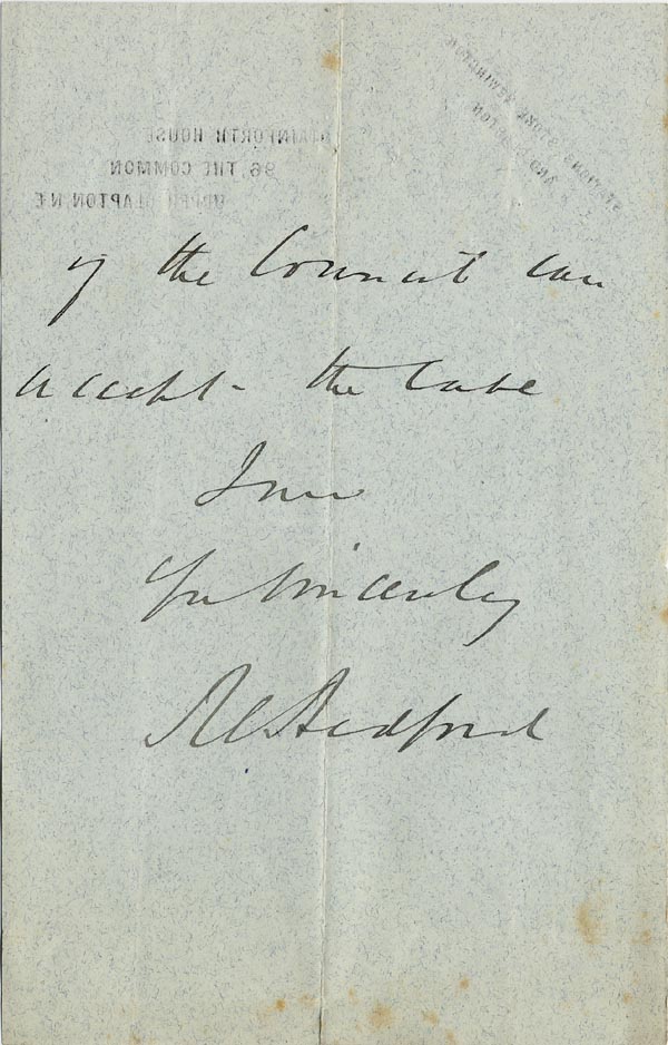 Image of Case 3821 3. Letter from Stainforth House 6 June 1893
 page 2