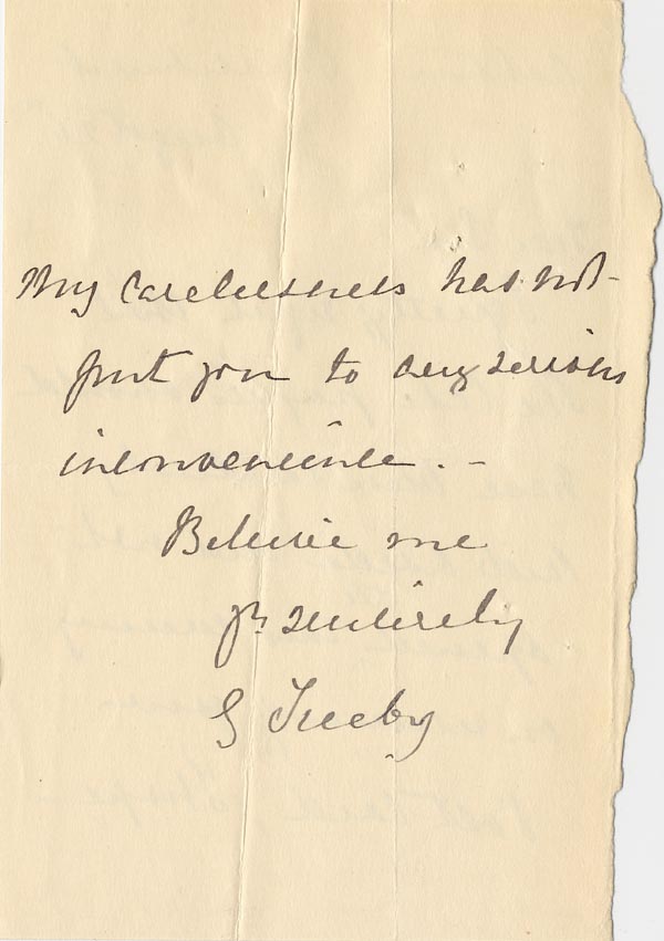 Image of Case 3821 6. Letter from Miss S. Freeby 26 August 1893
 page 2