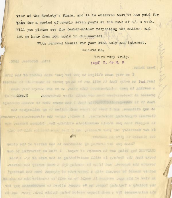 Large size image of Case 4171 9. Copy letter from Revd Edward Rudolf responding to the above letter  17 October 1900
 page 2