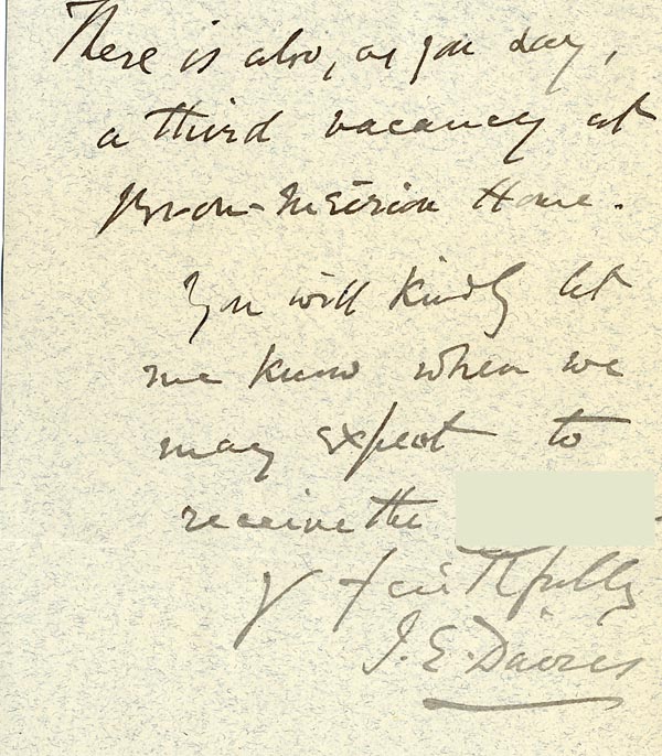 Large size image of Case 4171 13. Letter from Mr Davies of St Deniol's Home accepting the boys  27 October 1900
 page 2