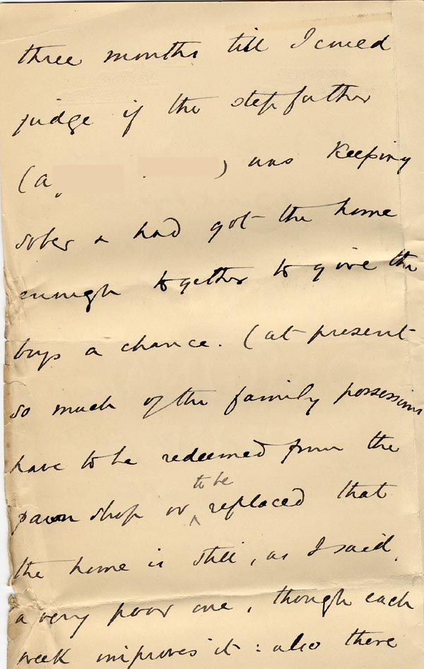 Large size image of Case 4171 24. Letter from Mrs B. asking if the boys could remain in the Home a little longer  15 March 1901
 page 2
