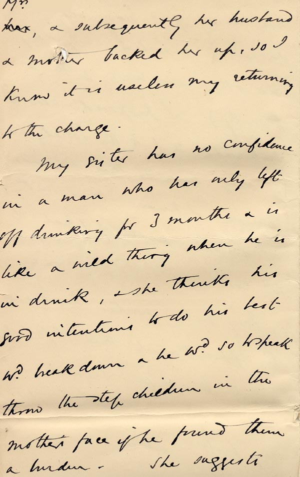 Large size image of Case 4171 24. Letter from Mrs B. asking if the boys could remain in the Home a little longer  15 March 1901
 page 4