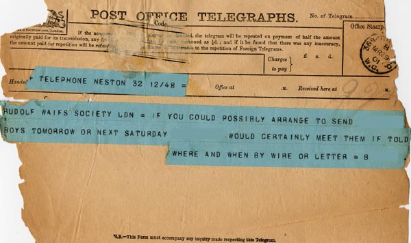 Large size image of Case 4171 28. Telegram from Mrs B. about travel arrangements  29 March 1901
 page 1
