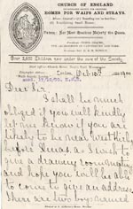 Image of Case 4171 8. Letter from Mrs H. about H. working and giving his foster mother money  13 October 1900
 page 1