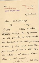 Image of Case 4171 26. Letter from Mrs B. saying that the family had decided to have the boys home immediately  27 March 1901
 page 1