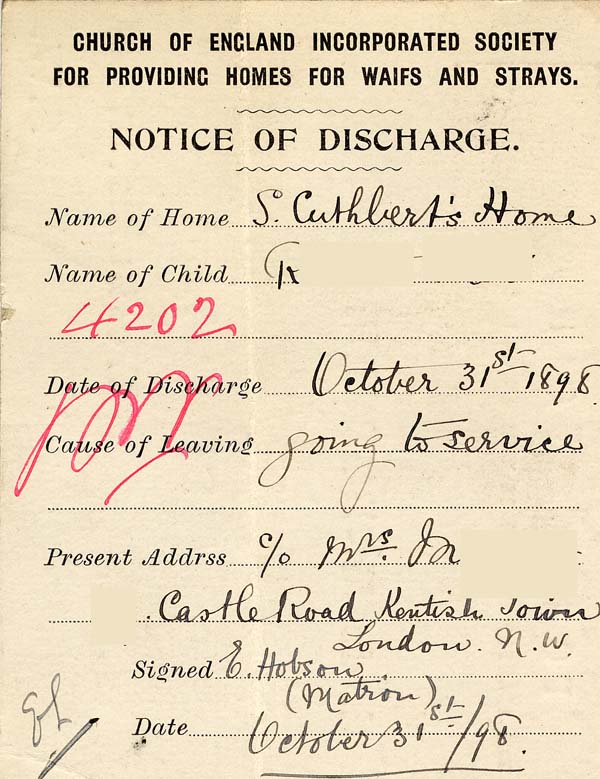 Large size image of Case 4202 3. Notice of discharge  31 October 1898
 page 2