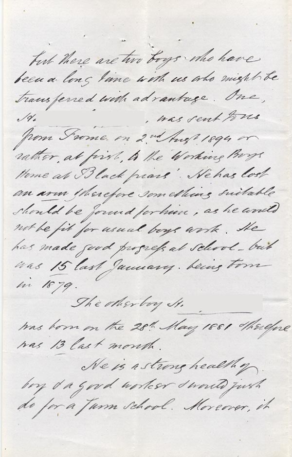 Large size image of Case 4314 2. Letter from S. Rogers, Honorary Secretary of the Gordon Boys Home, Croydon. [part of the letter appears to be missing]  5 June 1894
 page 3