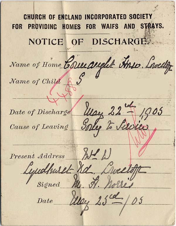 Large size image of Case 4488 13. Notice of discharge 23 May 1905
 page 2