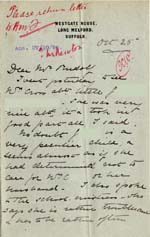 Image of Case 4488 9. Letter from Mrs Parker 25 October 1895
 page 1