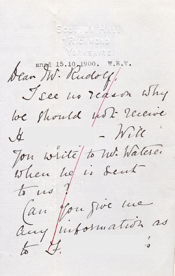 Large size image of Case 4751 11. Letter from F's employer to Edward Rudolf  11 October 1900
 page 1