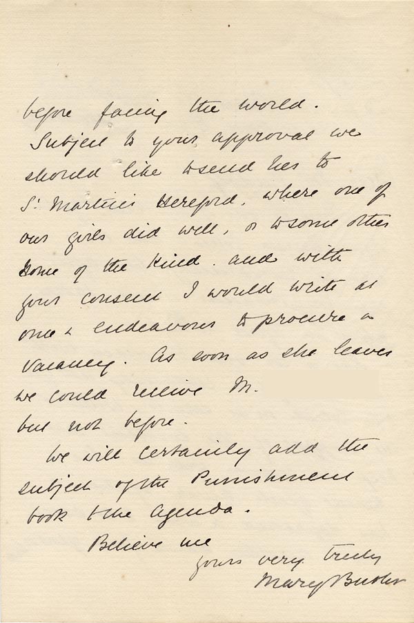 Large size image of Case 4770 7. Letter to Mr Rudolf  from Mary Butler 20 April 1895
 page 2