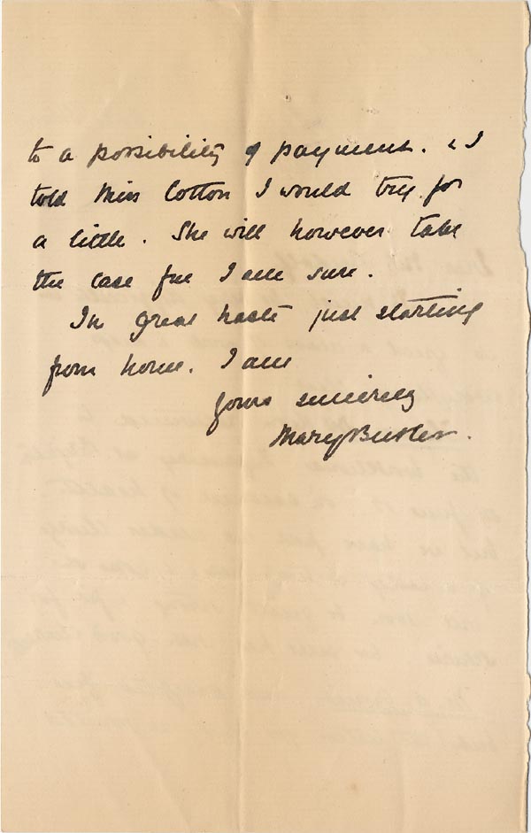 Large size image of Case 4770 15. Letter to Mr Rudolf from Mary Butler 26 June 1896
 page 2