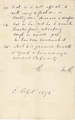 Image of Case 4776 3. Letter from Dr B. containing medical examination  1 April 1895
 page 2