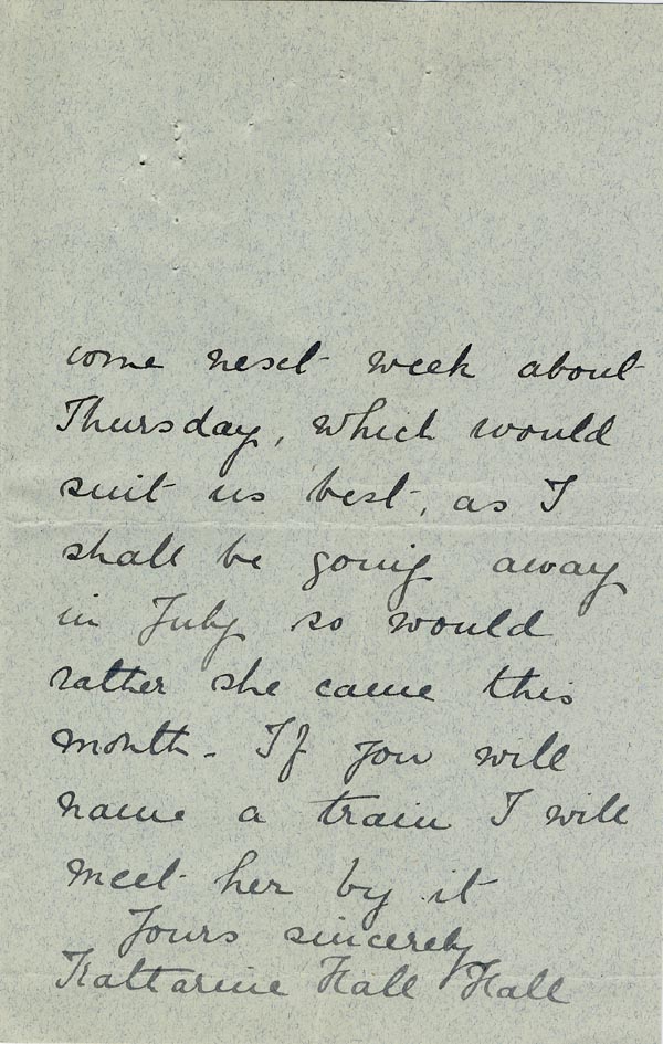 Large size image of Case 5008 13. Letter from Miss Hall Hall 10 June 1898
 page 3