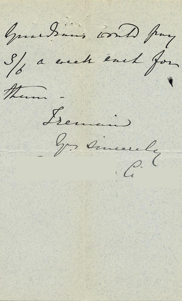 Large size image of Case 5959 2. Letter from Mrs C. asking for help for F.  22 March 1897
 page 3