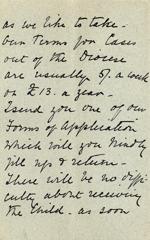Large size image of Case 5959 6. Letter from the Atlay Orphanage about F.  April 1897
 page 2