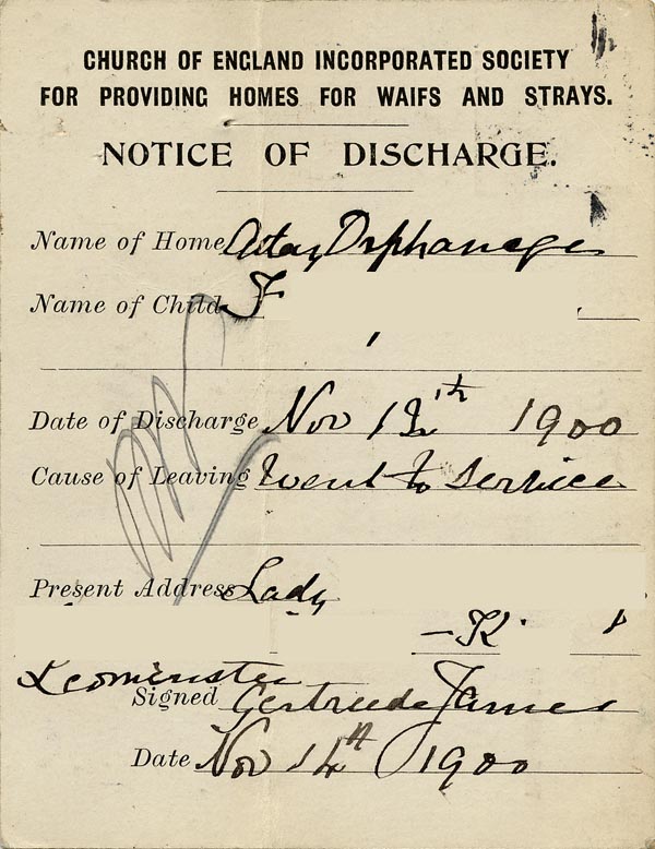 Large size image of Case 5959 10. Notice of discharge  14 November 1900
 page 2