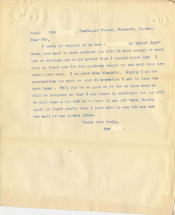 Large size image of Case 5977 7. Copy letter from J's mother [enclosed with above letter] c. September 1903
 page 1