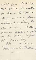 Image of Case 6001 40. Letter from Miss Williams informing Revd Edward Rudolf that J. has run away from the farm  19 December 1910
 page 3