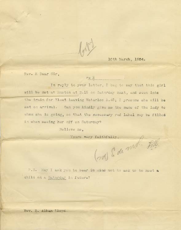 Large size image of Case 6334 9. Copy letter agreeing to the arrangements set out in above letter  10 March 1904
 page 1