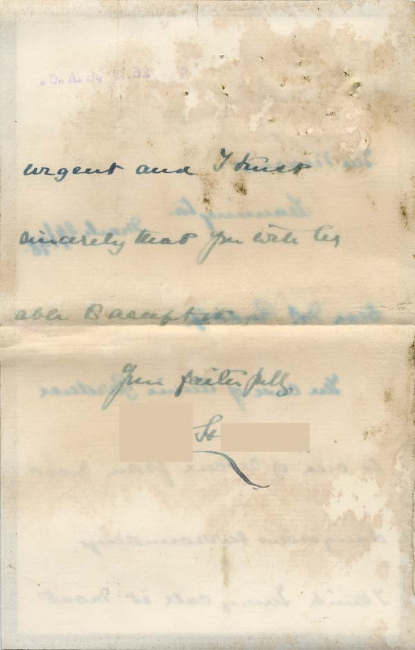 Large size image of Case 6424 2. Letter from Revd H. commending A's case  6 March 1898
 page 2