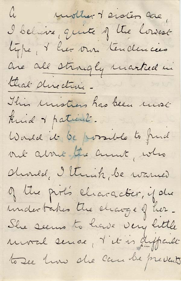 Large size image of Case 6424 22. Letter from Miss Snowden about A's dismissal from her situation and her character  13 August 1903
 page 2