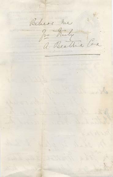 Large size image of Case 6428 4. Letter from the Tattenhall Home saying they will admit J.  20 April 1898
 page 2