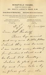 Image of Case 6537 10. Letter from Mr C.A. Stein acknowledging the arrival of the new boys and offering to take more  29 June 1900
 page 1
