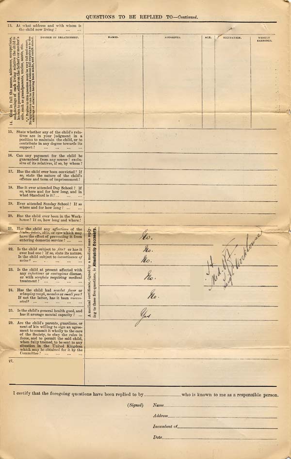 Large size image of Case 8446 1. Application to Waifs and Strays' Society  [August 1901]
 page 2