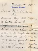 Image of Case 8587 29. Letter from Miss B. to St Nicholas' Home discussing E's health and possible dates for her to start work  30 March 1910
 page 1